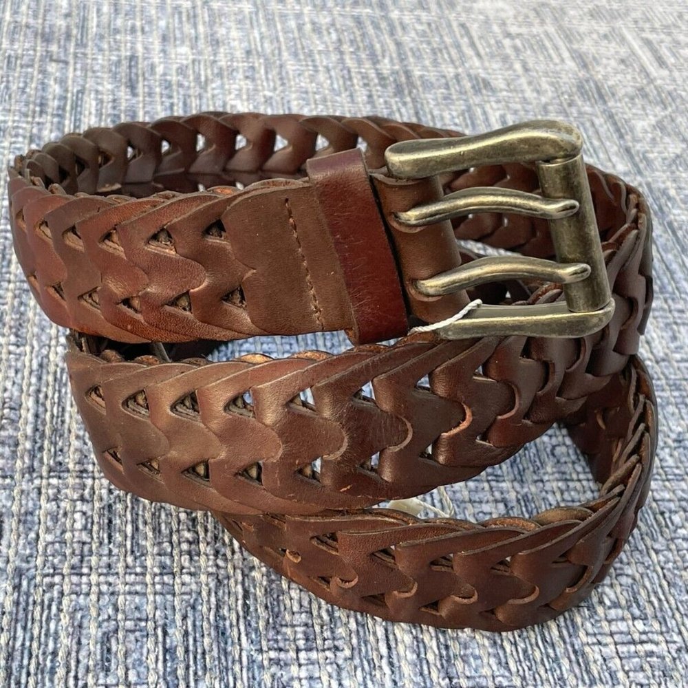 Jeanswest Cuir Vertiable Belt Genuine Leather Braided Waistband Unisex Size 36 - Picture 1 of 12